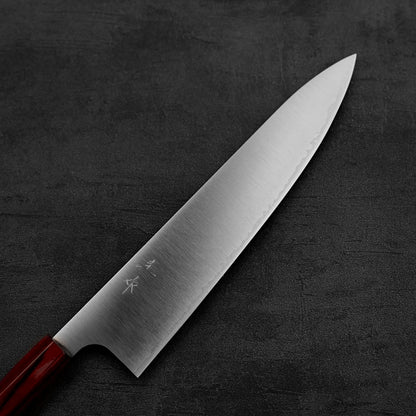 Close up view of the blade of Kei Kobayashi SG2 gyuto knife