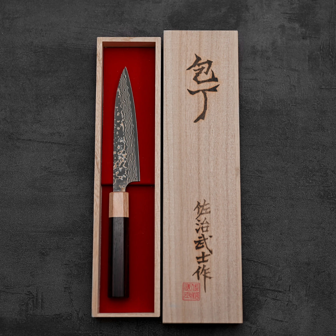 Takeshi Saji VG10 Gold damascus petty knife 130mm – Zahocho Knives