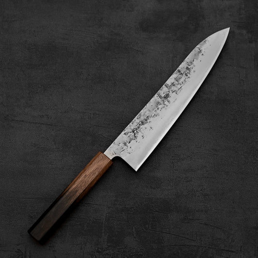 Top down view of Tsunehisa nashiji SLD gyuto knife