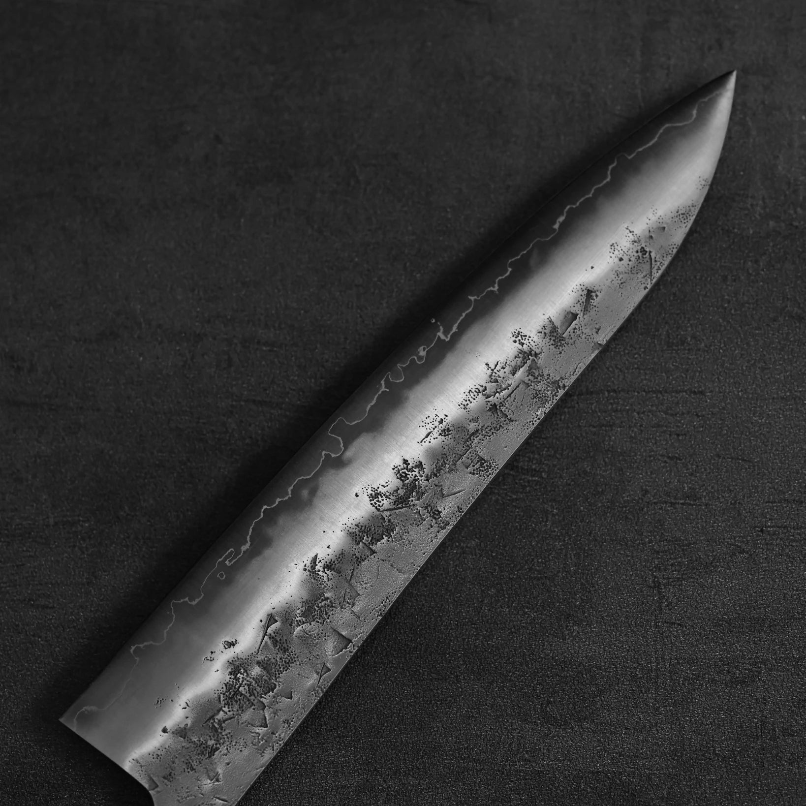 Back side of Tsunehisa nashiji SLD gyuto knife