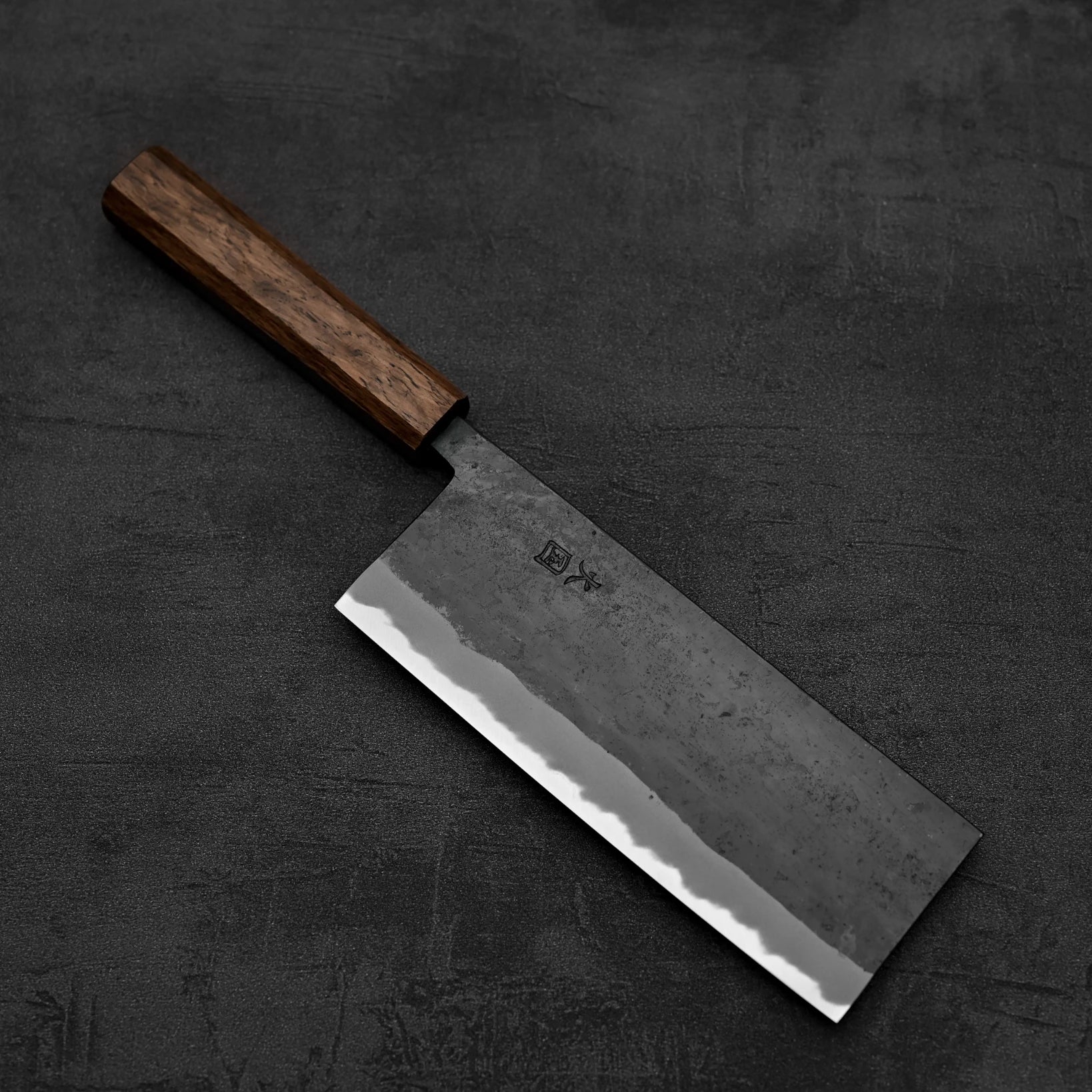 Another top down view of Hinokuni kurouchi shirogami#1 chuka bocho knife