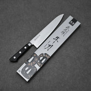 Complete blade profile of the 210mm Masahiro chef's knife with its box