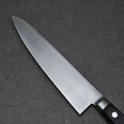 Close-up shot of the back blade of the Masahiro Japanese chef's knife