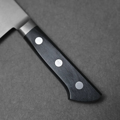 Close-up shot of the Masahiro handle made of reinforced wood