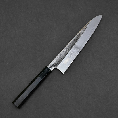 210mm Nakagawa SPG STRIX damascus gyuto knife displaying complete blade profile