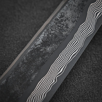 Nigara kurozome ginsan damascus kiritsuke petty knife 150mm