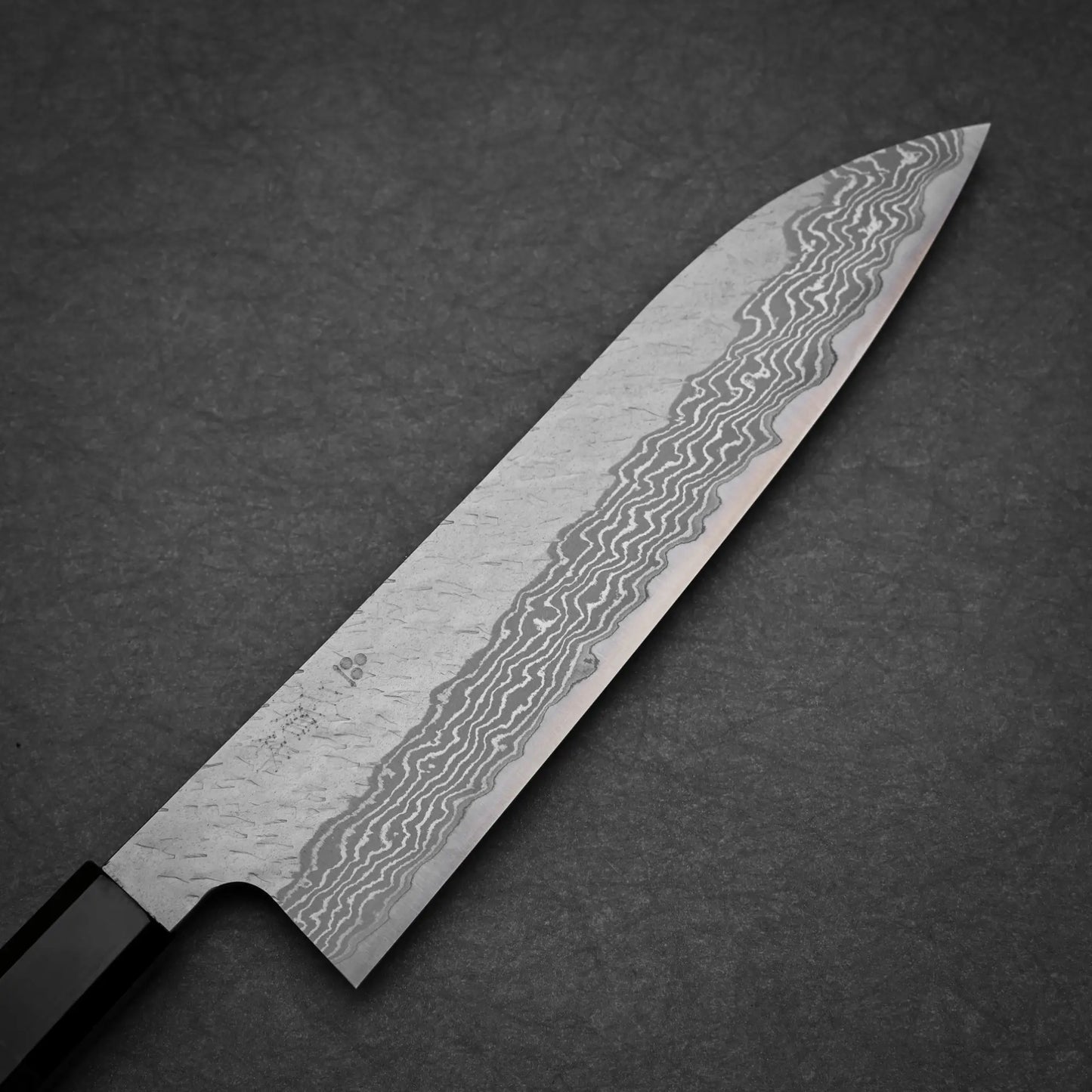 210mm Nigara tsuchime damacsus VG10 gyuto knife right side view