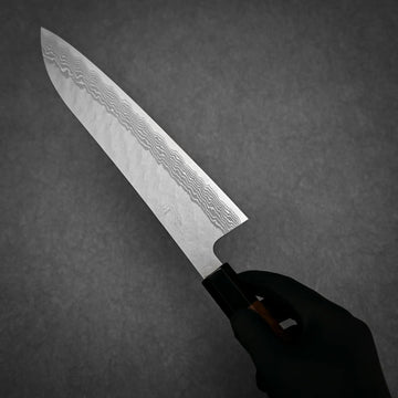 chuu   ムスタン Nigara tsuchime damascus VG10 gyuto 240mm – Zahocho Knives Tokyo