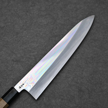 Front side blade showing mirror finish hira and maker's stamp 