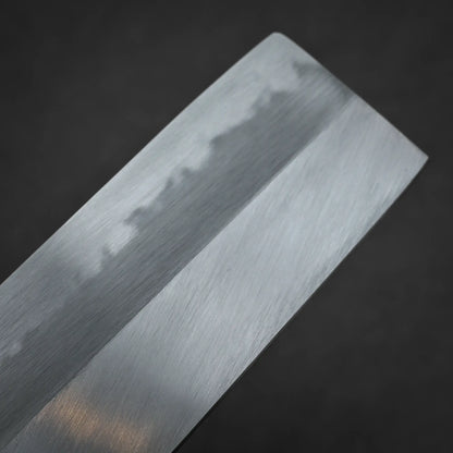 Close-up shot of the finish of Nakagawa knife aogami#1 210mm nakiri