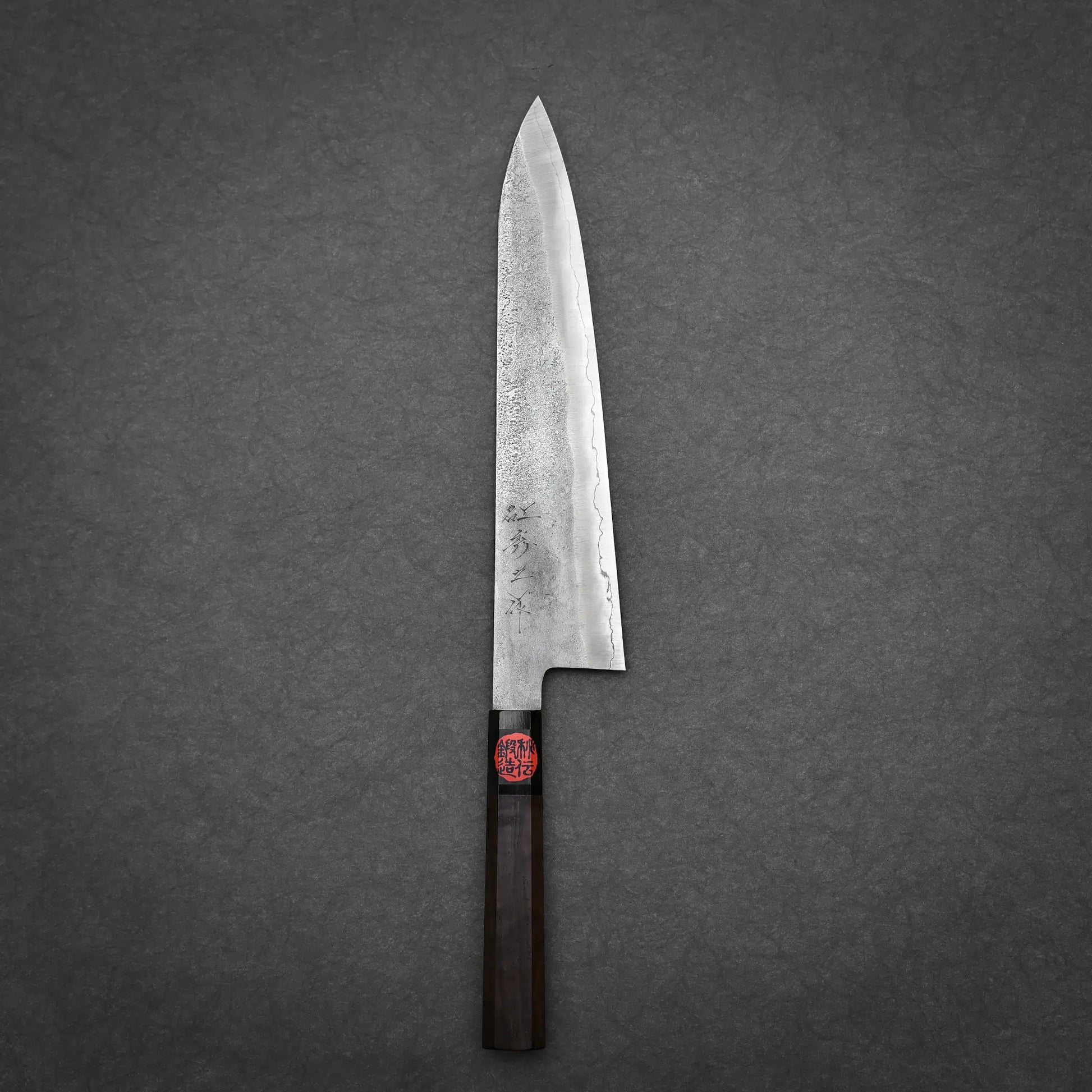 240mm Shigeki Tanaka nashiji ginsan gyuto knife complete blade profile