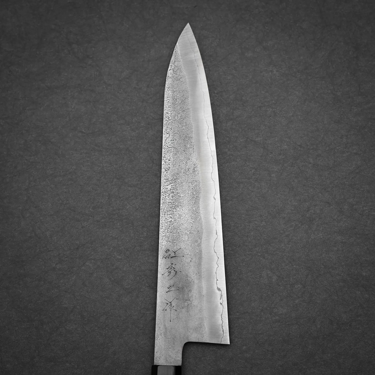 240mm Shigeki Tanaka nashiji ginsan gyuto knife main side view