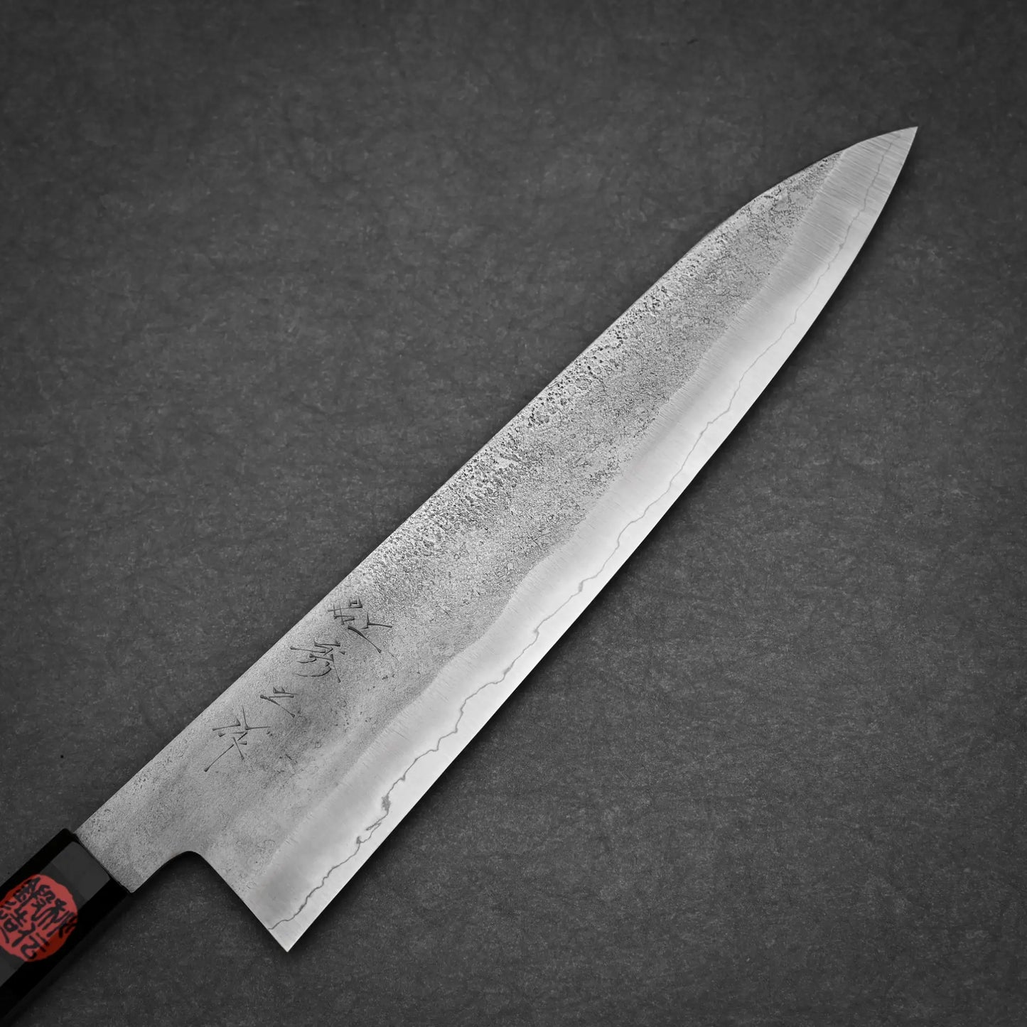 240mm Shigeki Tanaka nashiji ginsan gyuto knife right side view