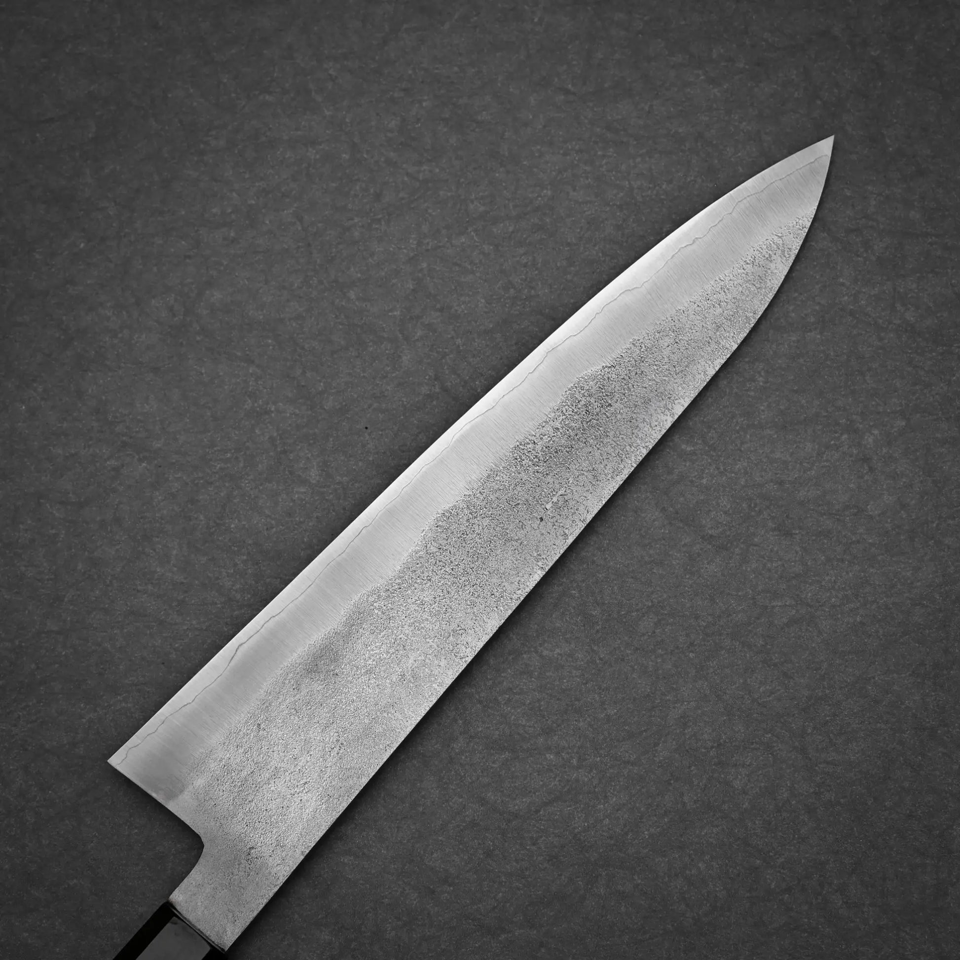 240mm Shigeki Tanaka nashiji ginsan gyuto knife left side view