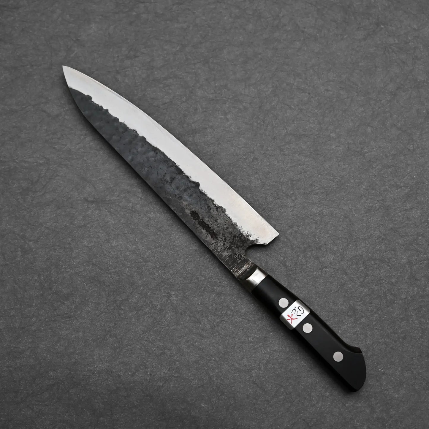 Teruyasu Fujiwara 240mm Denka gyuto knife capturing full blade length