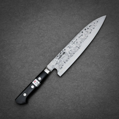 240mm Teruyasu Fujiwara Maboroshi shirogami#1 gyuto knife showing full profile view