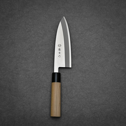 165mm Tojiro MV deba knife showing complete blade profile