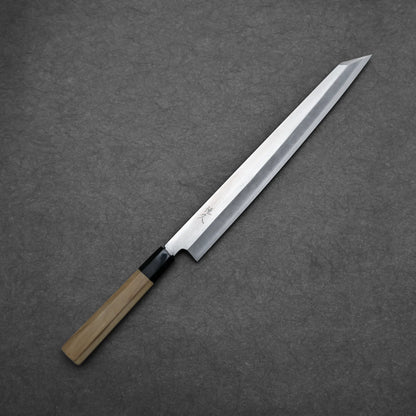 Tsunehisa knife ginsan 300mm kiritsuke yanagiba showing full blade profile