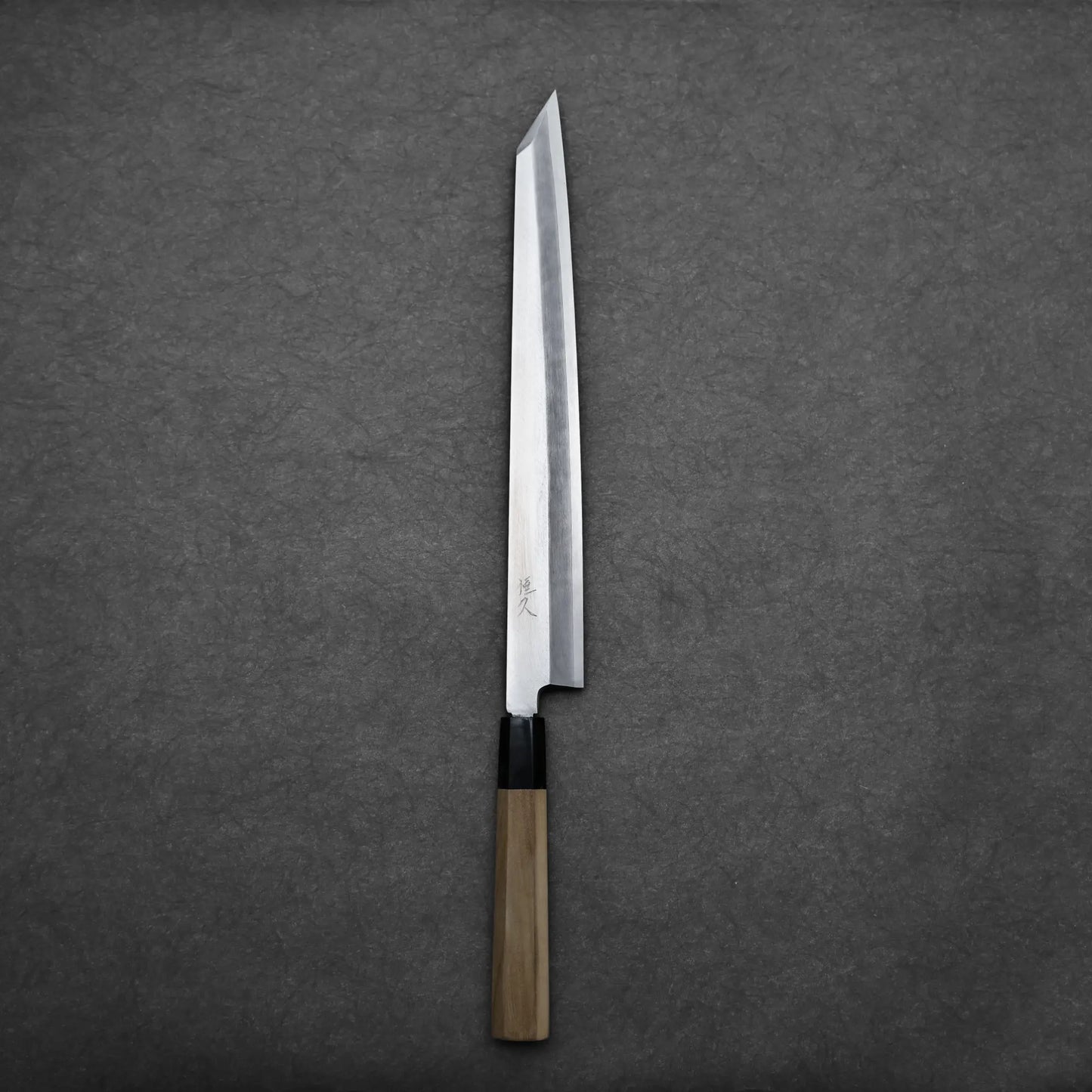 Tsunehisa knife ginsan 300mm kiritsuke yanagiba primary side view