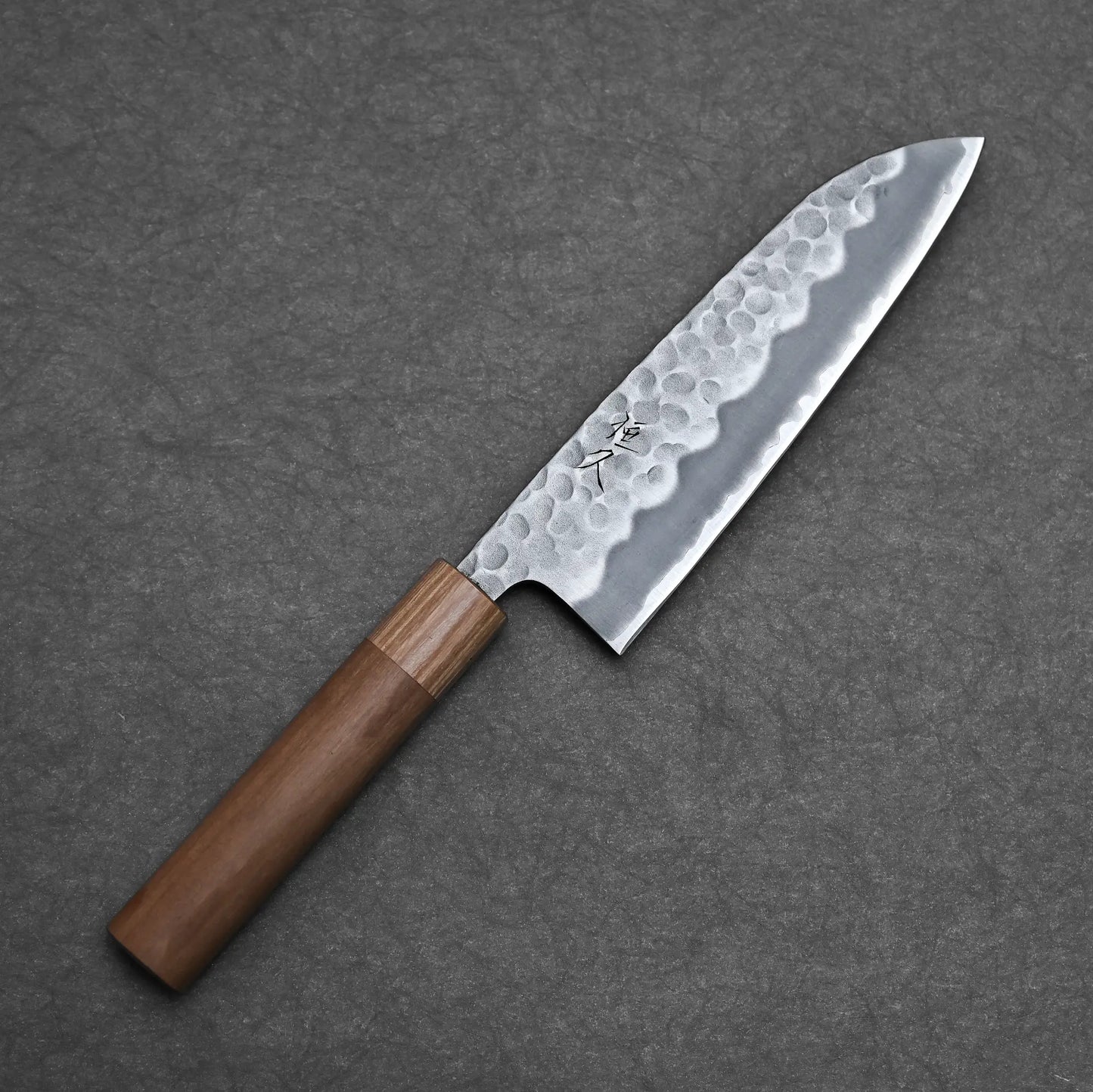 170mm Tsunehisa knife tsuchime shirogami#2 santoku showing full profile view