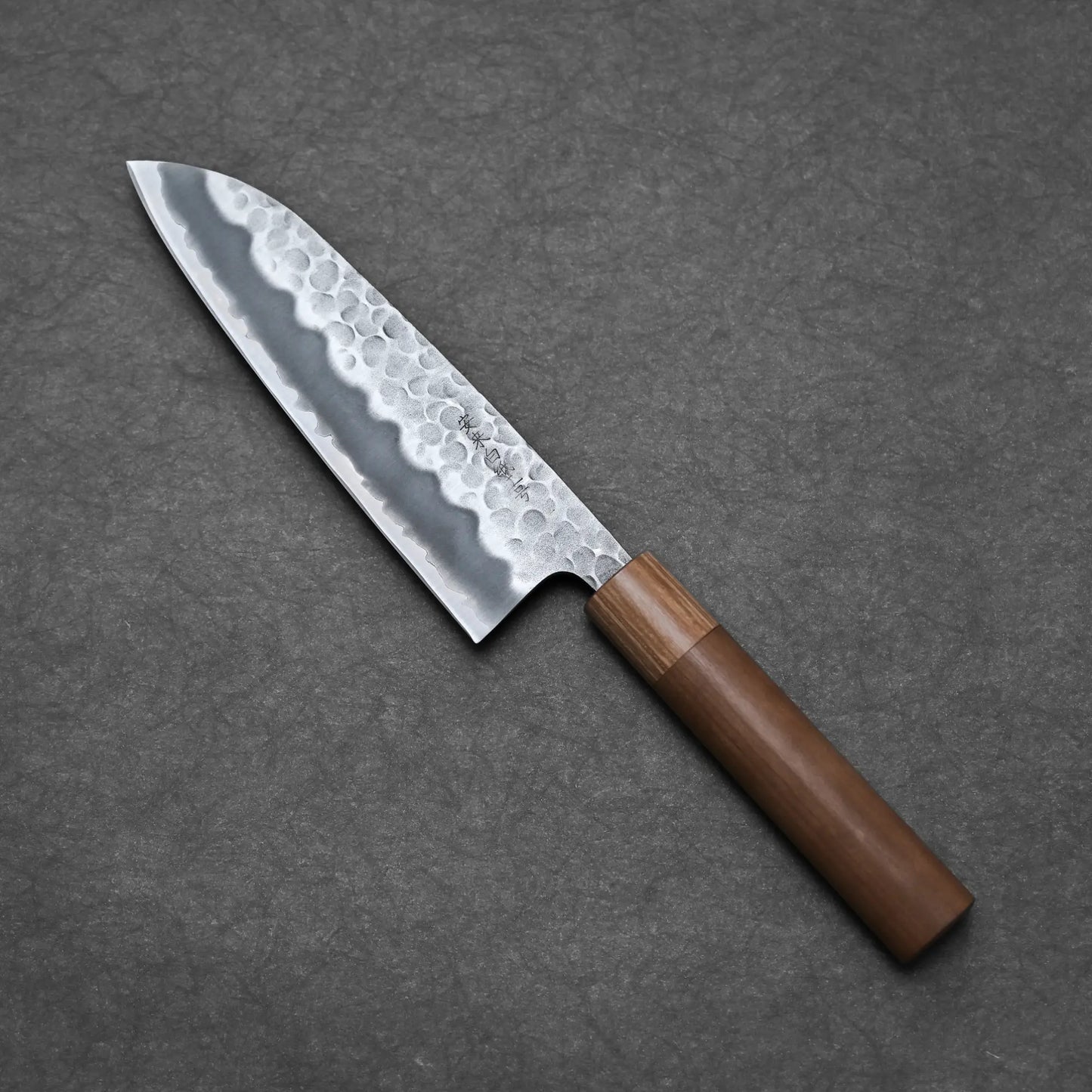 170mm Tsunehisa knife tsuchime shirogami#2 santoku presenting full blade outline