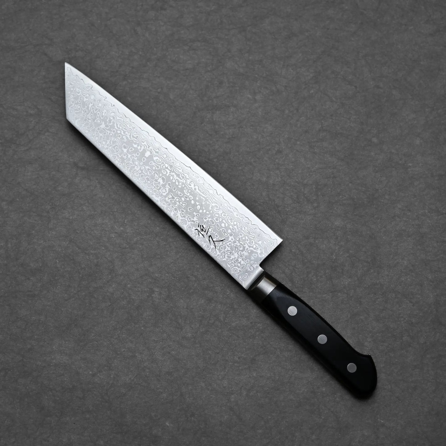 Tsunehisa knife damascus VG10 210mm kiritsuke gyuto showing entire blade length