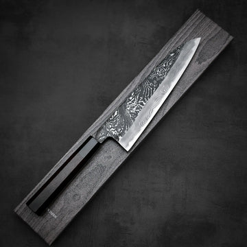 Yoshihide Masuda shirogami#2 kurouchi damascus tall gyuto 240mm