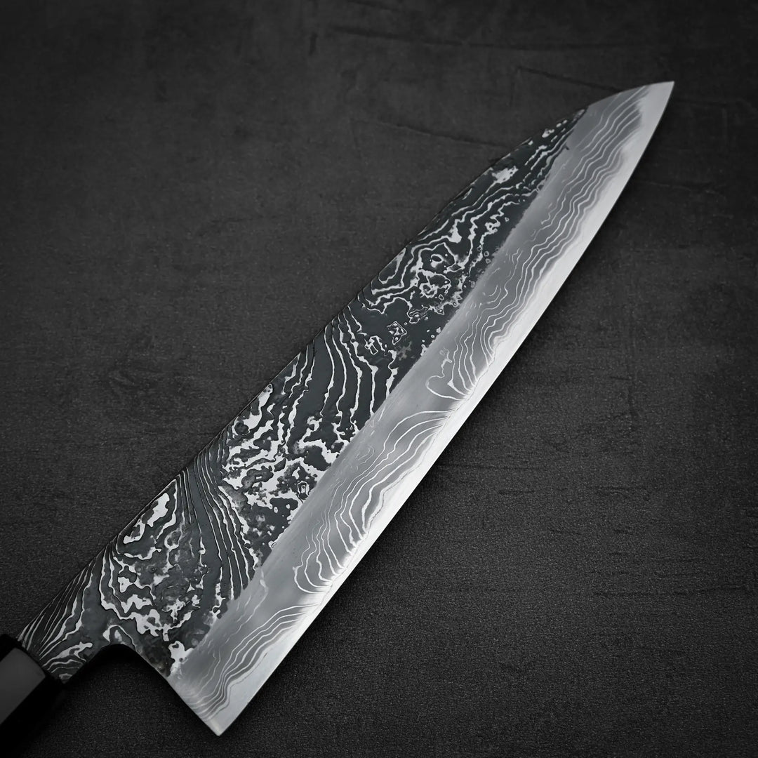 Yoshihide Masuda shirogami#2 kurouchi damascus tall gyuto 240mm Yoshihide Masuda shirogami#2 kurouchi damascus tall gyuto 240mm