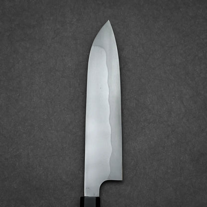 180mm Yoshihiko Akitomo knife aogami#2 honyaki santokuprimary side view