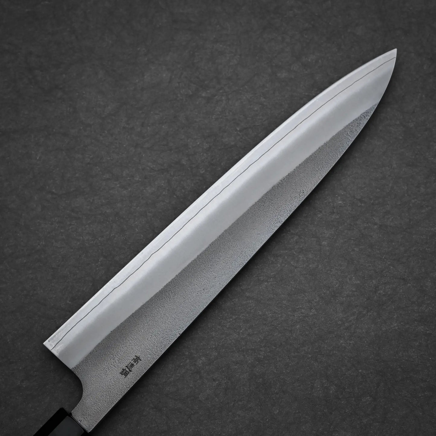 240mm Hatsukokoro x Yoshikane nashiji SKD gyuto knife left side view