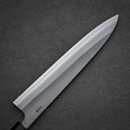 240mm Hatsukokoro x Yoshikane nashiji SKD gyuto knife left side view