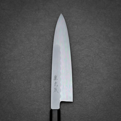 210mm Yoshikazu Ikeda shirogami#3 honyaki gyuto knife main side view