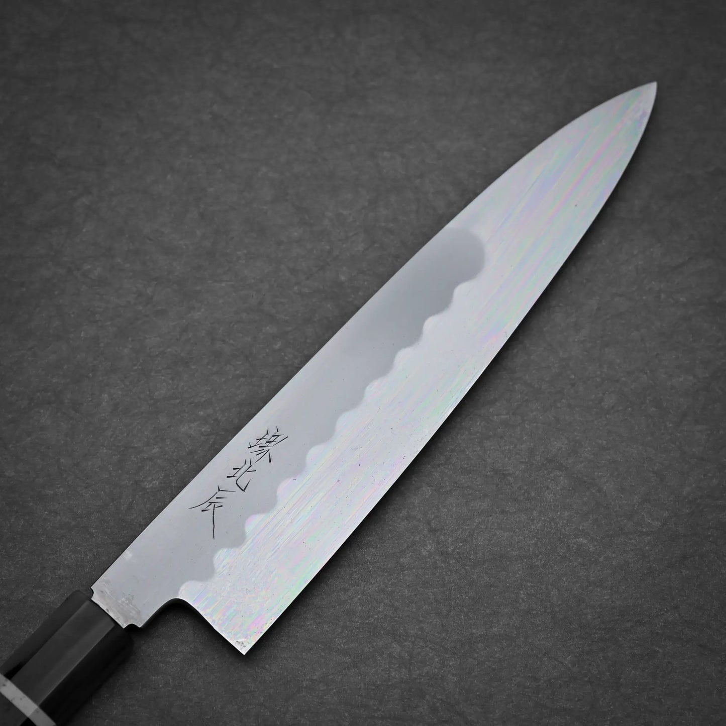 240mm Yoshikazu Ikeda shirogami#3 honyaki gyuto knife right side view