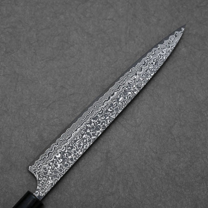 270mm Yoshimi Kato knife damascus VG10 sujihiki left side view