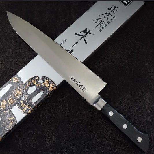 Masahiro virgin carbon 240mm gyuto - Zahocho Japanese Knives