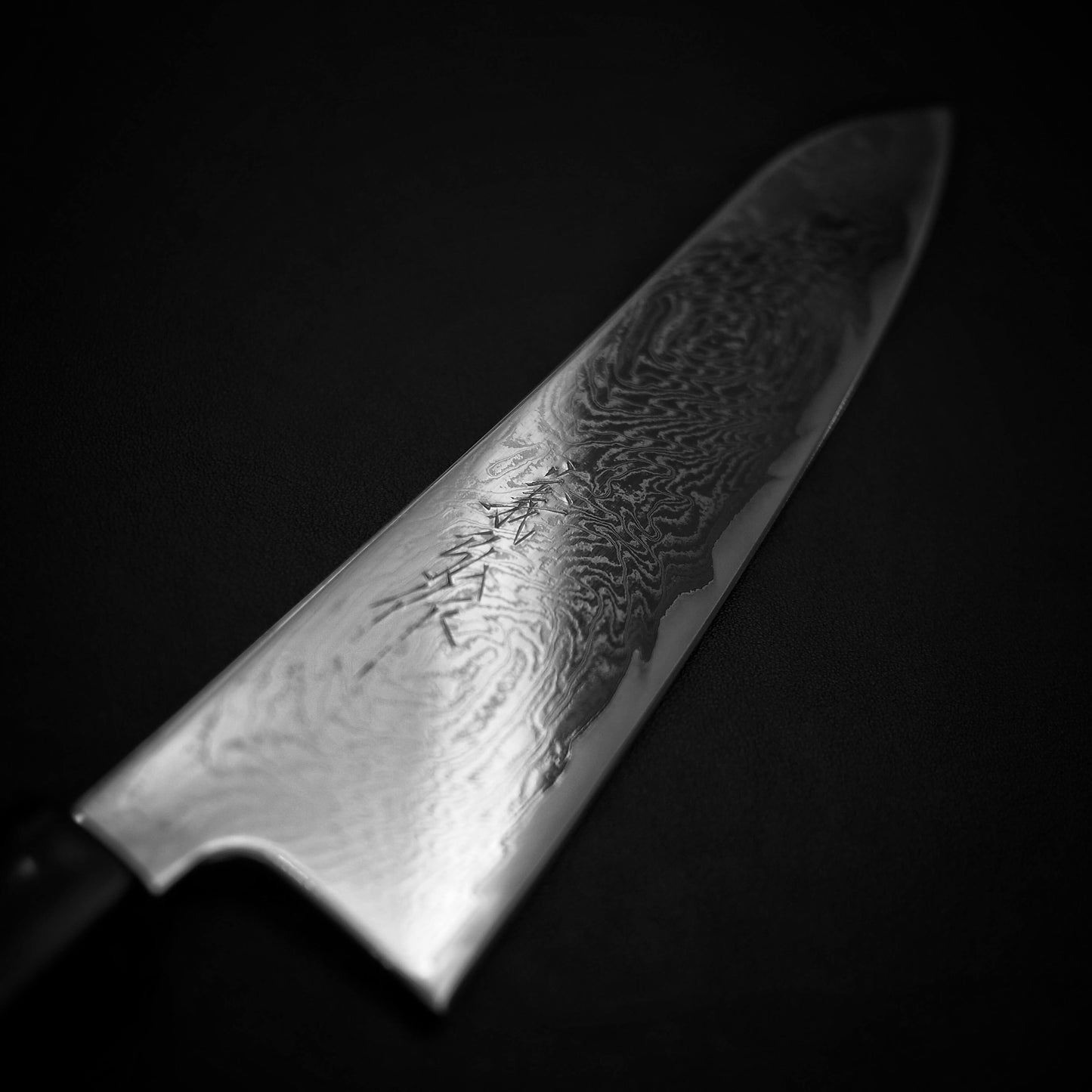 Yoshihiro AUS10 damascus nami gyuto 210mm (with saya) - Zahocho Japanese Knives