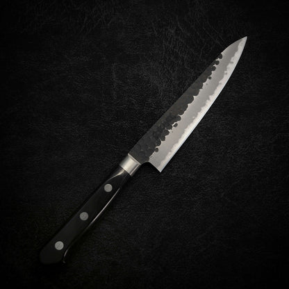 Top view of Ittosai Kotetsu tsuchime kurouchi aogami super petty knife