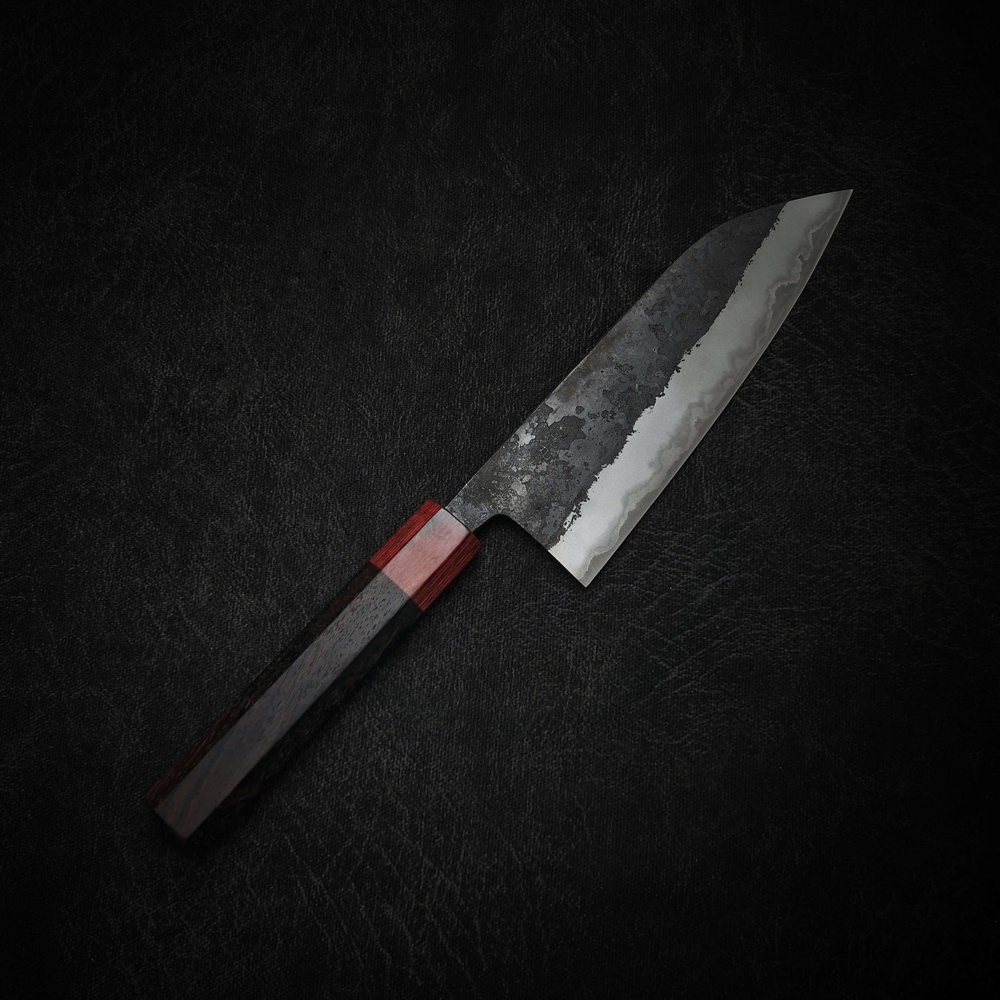 Nagaoke kurouchi shirogami #1 bunka 170mm (stainless clad) - Zahocho Japanese Knives