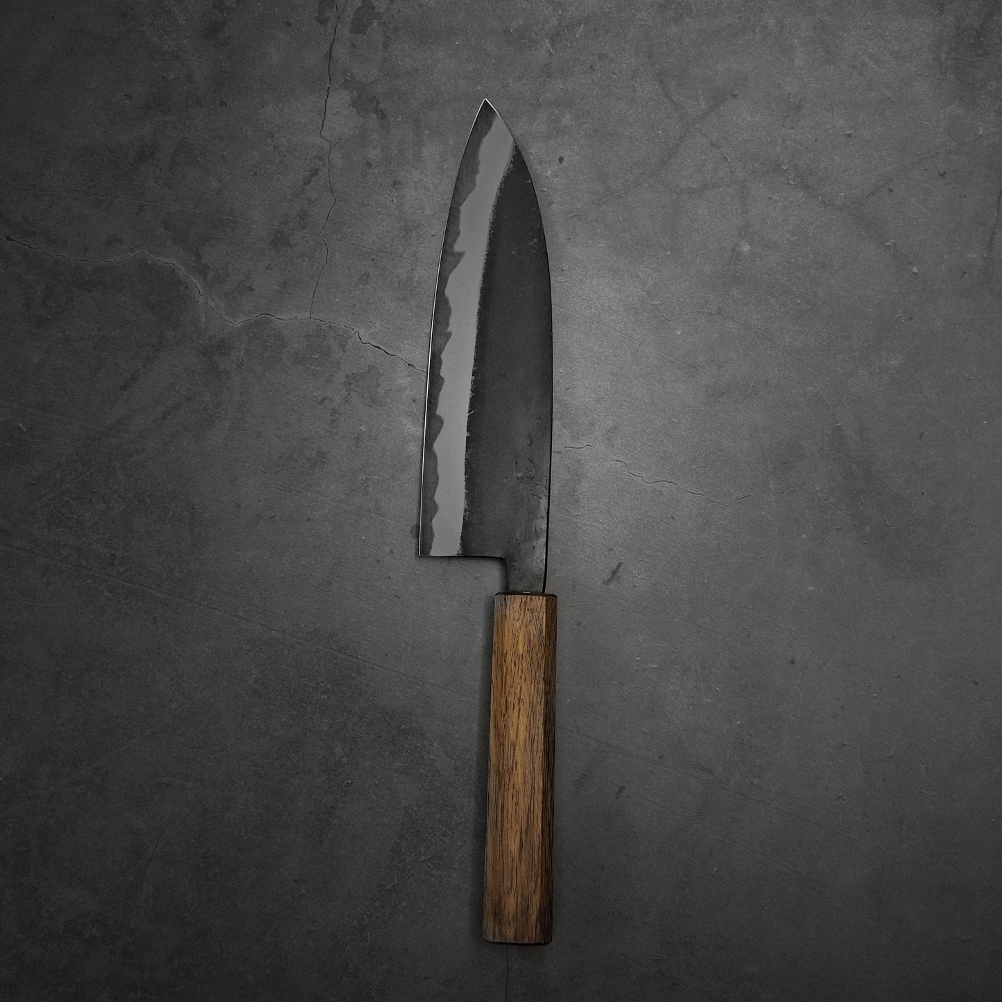 Hinokuni kurouchi shirogami#1 santoku 180mm - Zahocho Japanese Knives