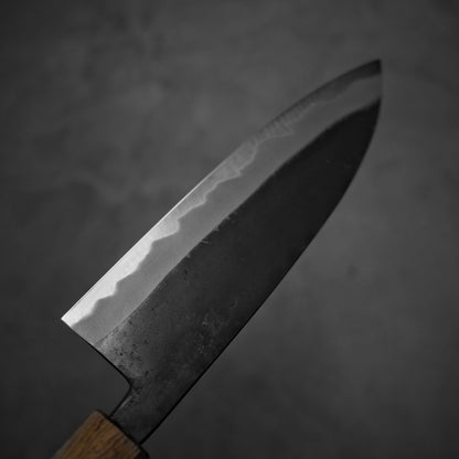 Hinokuni kurouchi shirogami#1 santoku 180mm - Zahocho Japanese Knives