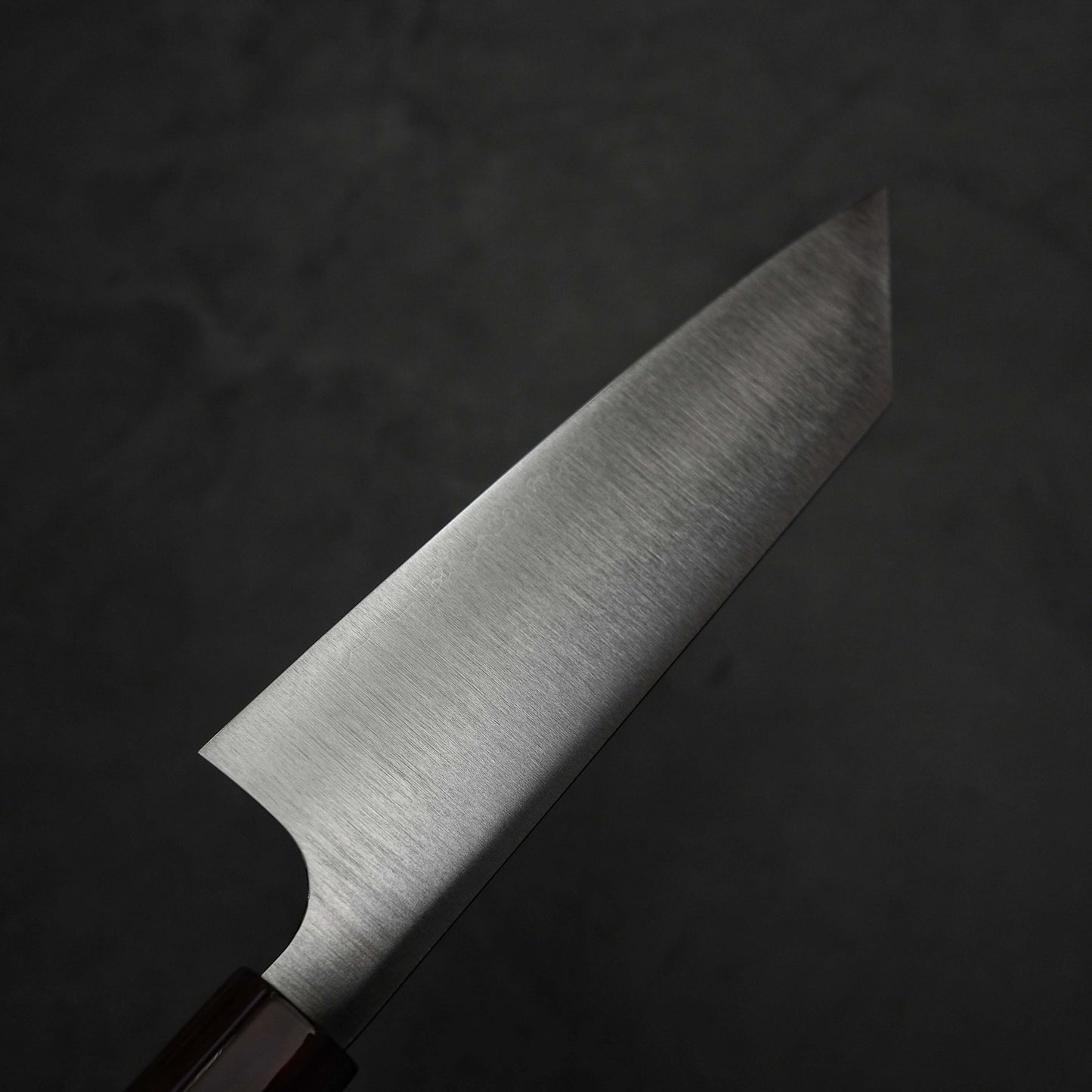 Top view of Kei Kobayashi SG2 bunka where it only shows the left side of the blade