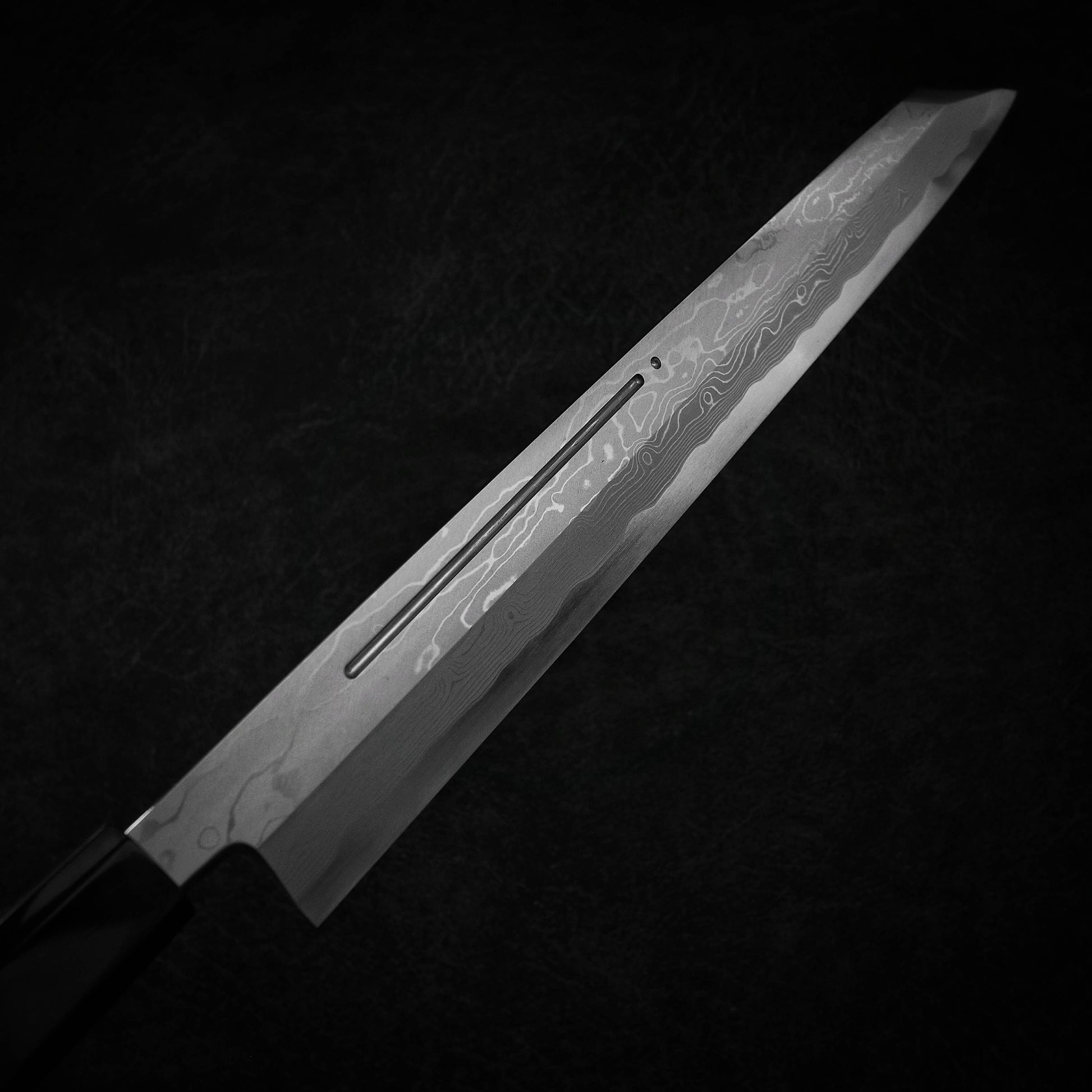 Nakagawa aogami #1 suminagashi 330mm kiritsuke yanagiba - Zahocho Japanese Knives