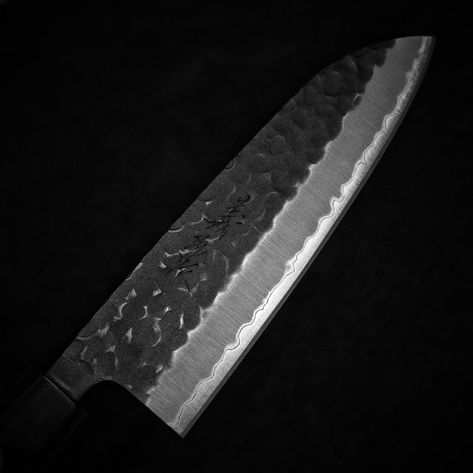Yoshihiro tsuchime kurouchi AS (aogami super) 165mm santoku (with saya) - Zahocho Japanese Knives