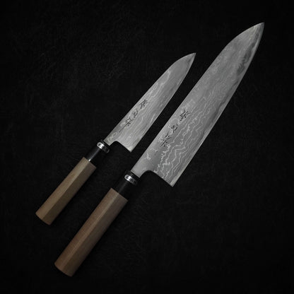 Toyama aogami#2 damascus 240mm gyuto & 150mm petty knife (combo deal) noborikoi