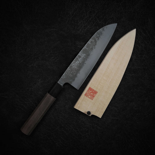 Yoshihiro nashiji ginsan 165mm santoku - Zahocho Japanese Knives