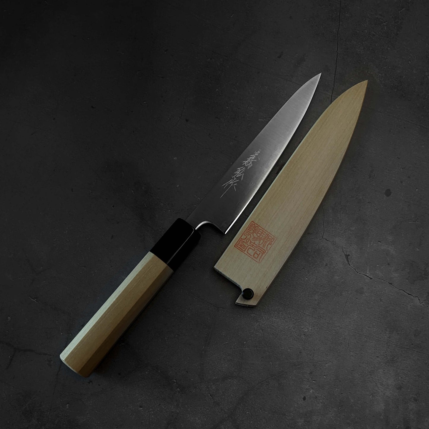 Yoshihiro migaki AS (Aogami Super) 135mm petty knife (with saya) - Zahocho Japanese Knives
