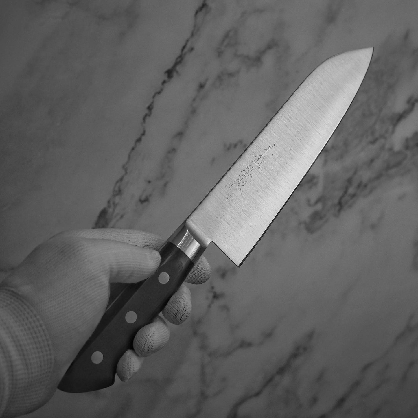 Yoshihiro Inox AUS8 180mm santoku (with saya) - Zahocho Japanese Knives
