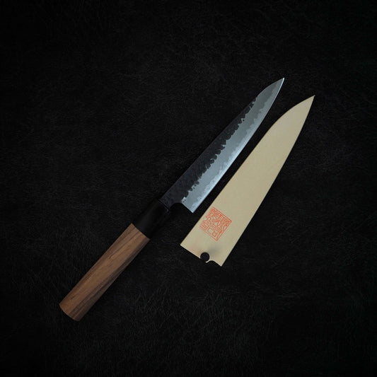 Yoshihiro tsuchime kurouchi AS 135mm petty knife (with saya) - Zahocho Japanese Knives
