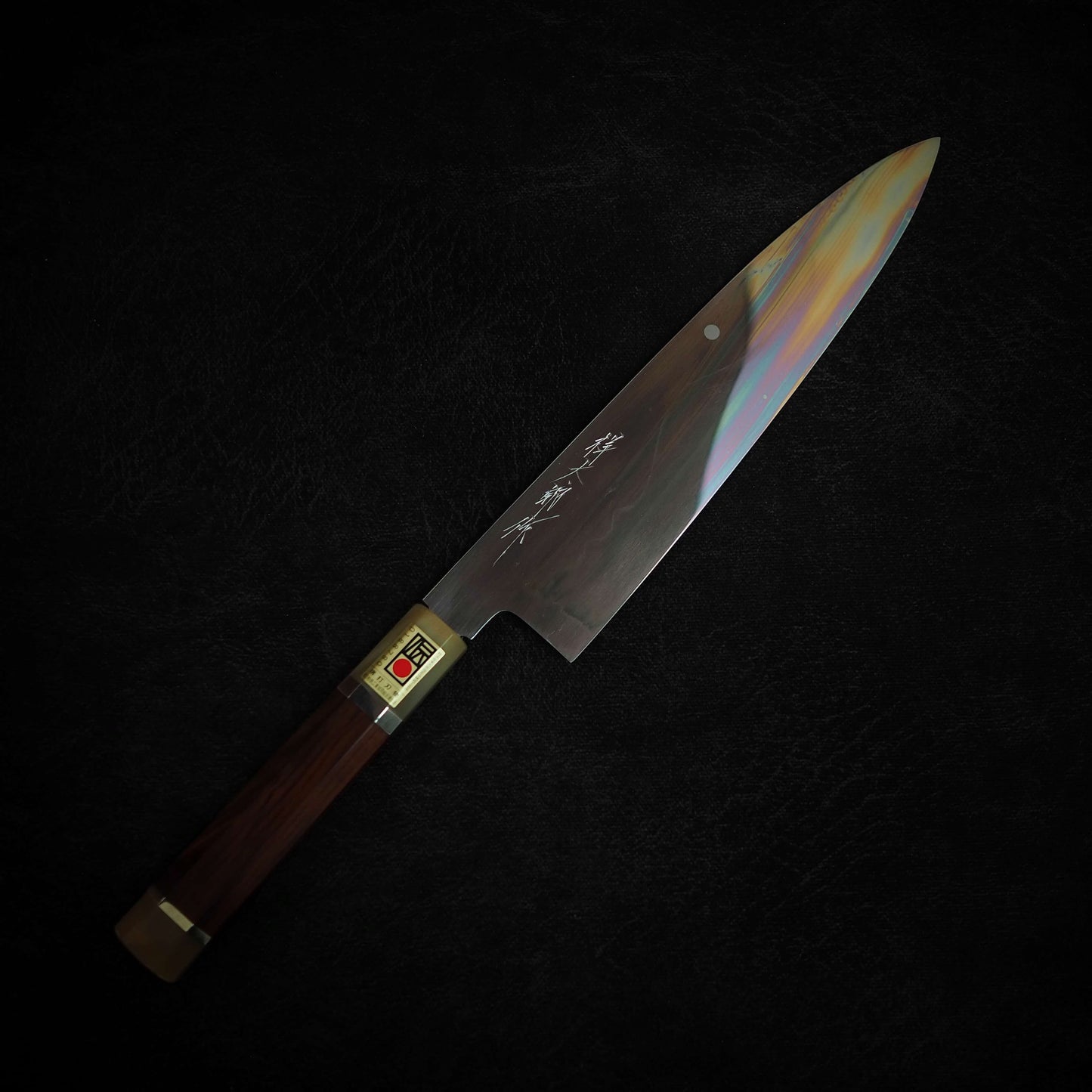 Yoshikazu Ikeda shirogami#1 honyaki 240mm gyuto (Mt. Fuji hamon) - Zahocho Japanese Knives