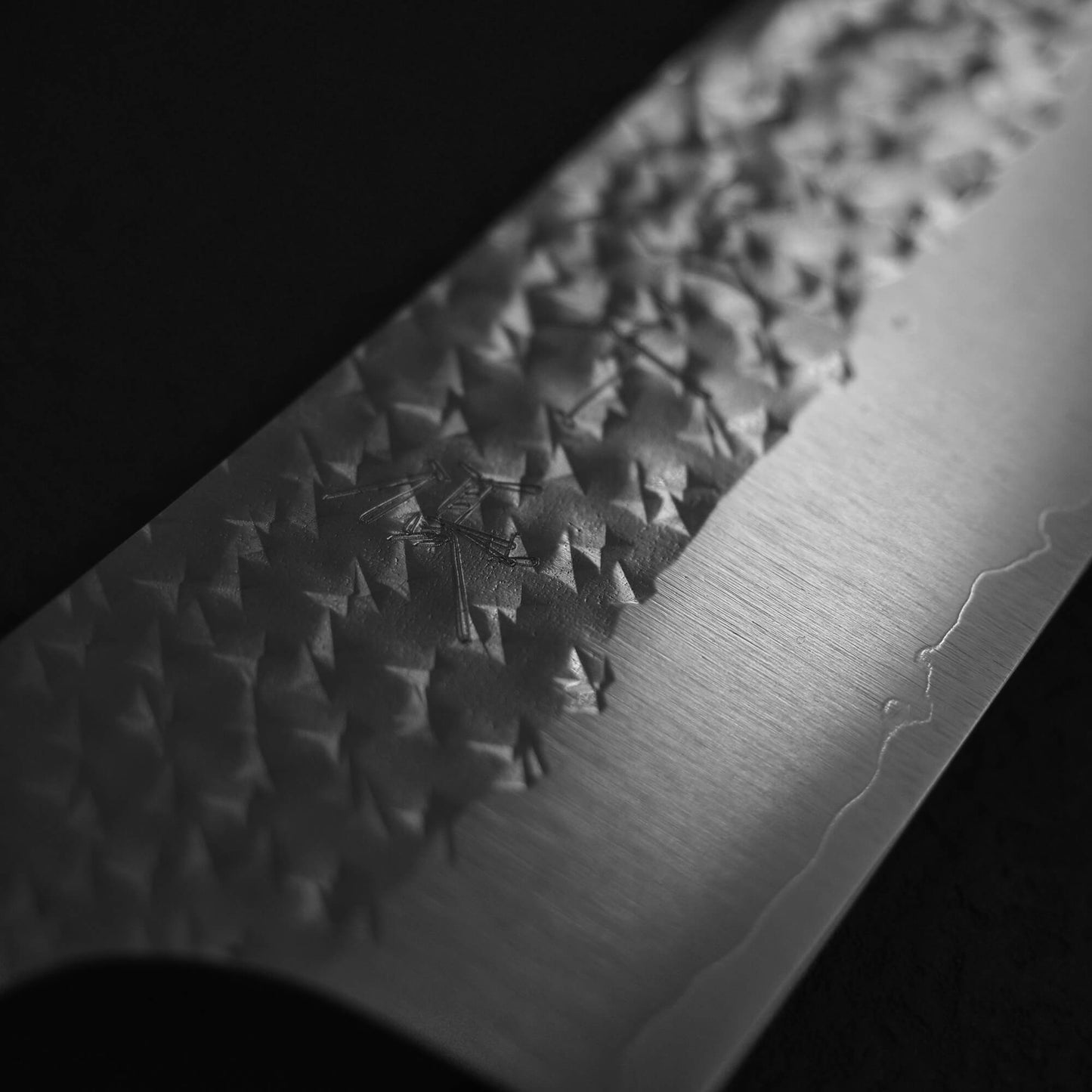 Close up view of the front blade of Yu Kurosaki SG2 Senko kiritsuke gyuto 210mm